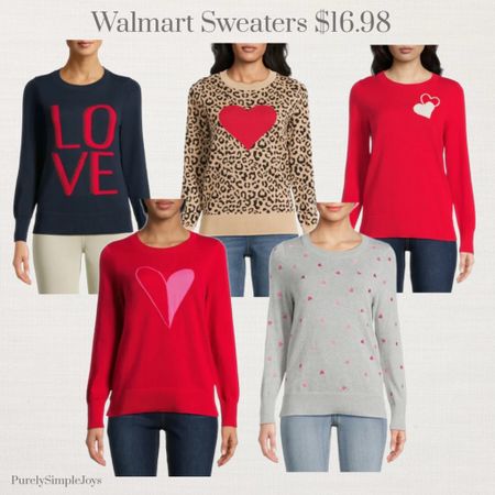 Walmart Valentine’s Day sweaters $16.98 
Heart sweaters 


#LTKsalealert #LTKfindsunder50 #LTKstyletip