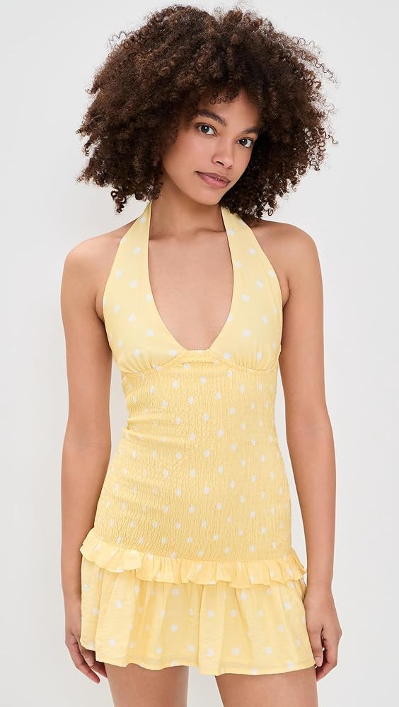 Seven Wonders Women's Fleur Shirred Halter Mini Dress | Amazon (US)