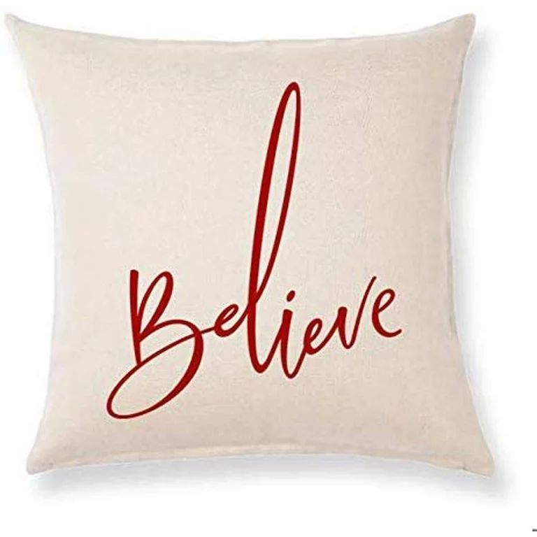 Bonnie Jeans Homestead Prints Farmhouse Home Decor Throw Pillow Cover Believe Christmas Holiday (... | Walmart (US)