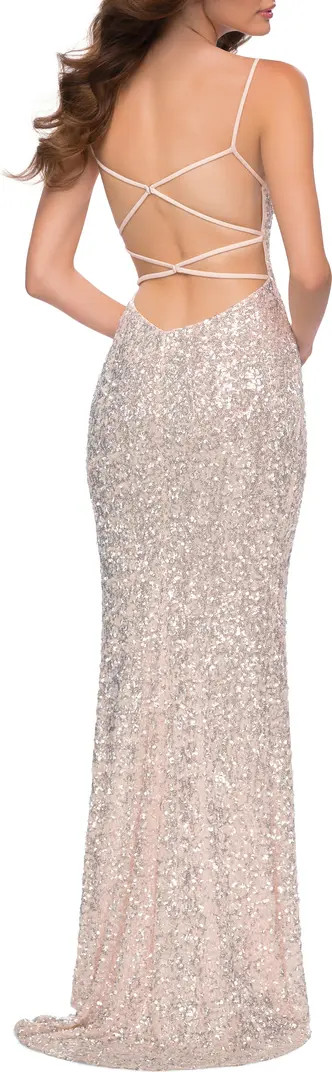 Deep V-Neck Sequin Gown | Nordstrom