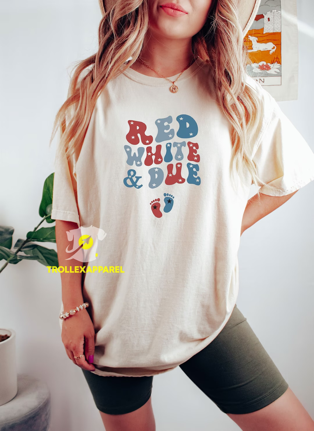 Comfort Colors® Red White And Due T-shirt, 4th Of July Pregnancy Announcement Shirt, Fourth of J... | Etsy (US)