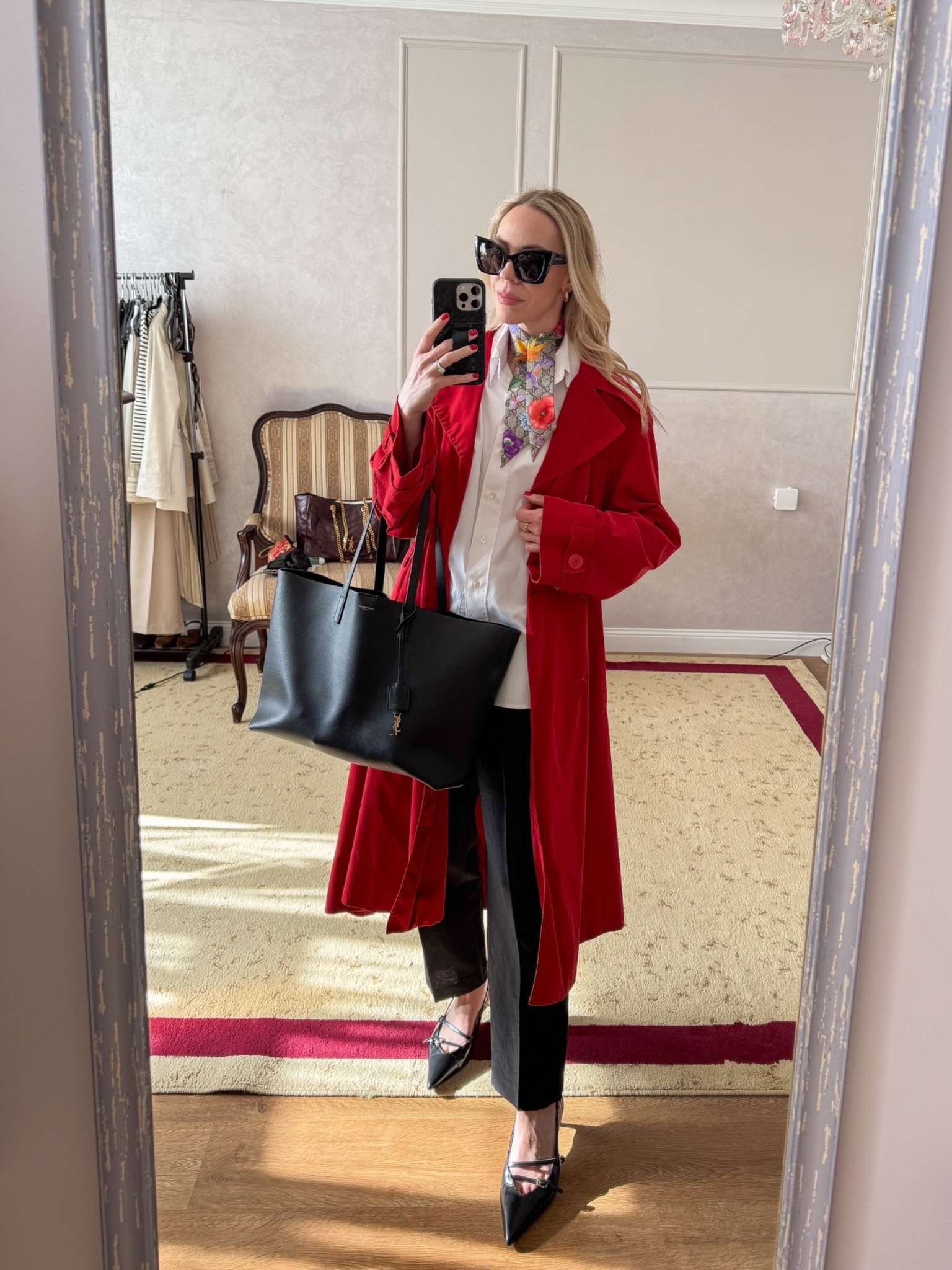Work look of the day

Work outfit, business casual, red trench coat, Gucci silk scarf, linen pants, style over 40

#LTKootd #LTKWorkwear #LTKdayinmylife