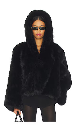 Mara Oversized Hood Faux Fur Jacket | Revolve Clothing (Global)