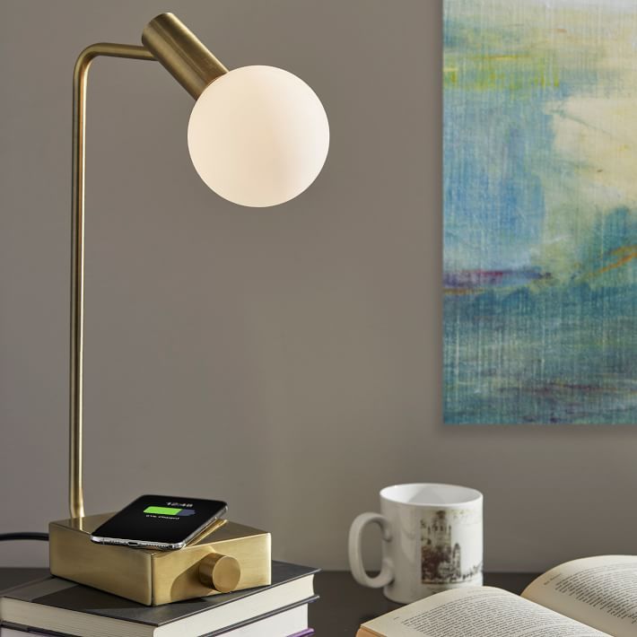 Modern Deco Wireless Charging & USB Task Lamp | Pottery Barn Teen