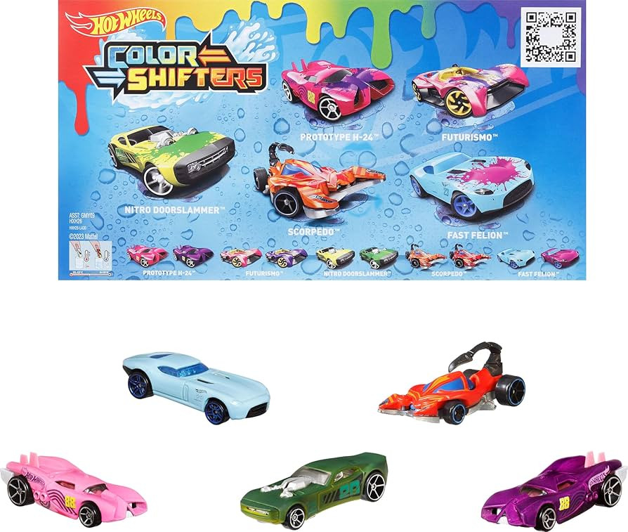 Hot Wheels Color Shifters Toy Cars 5-Pack, Set of 5 1:64 Scale Vehicles that Change Color in Cold... | Amazon (US)