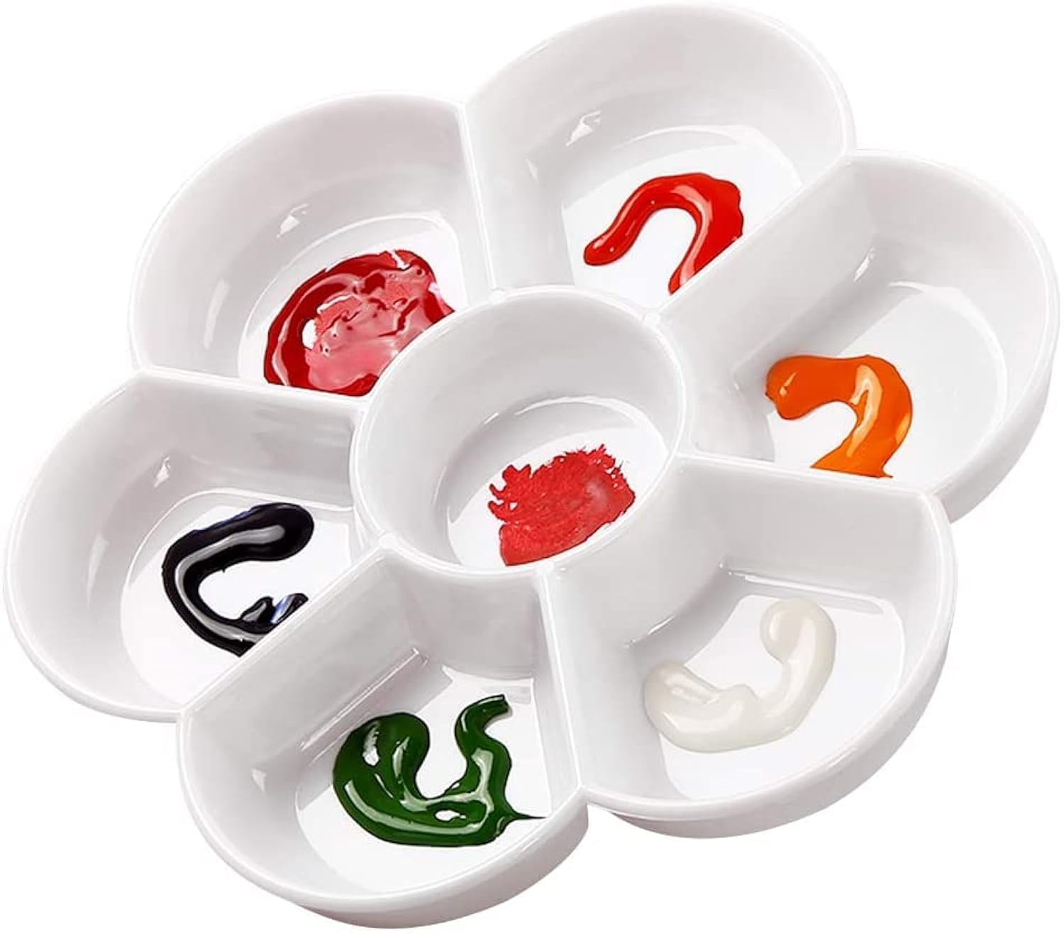 Petal Plastic Palette Painting Dish 7 Well Flower Paint Tray Watercolor Painting Mixing Palette f... | Amazon (US)