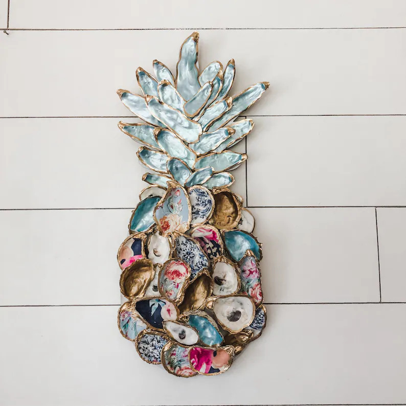Mixed pattern oyster shell pineapple | Etsy (US)