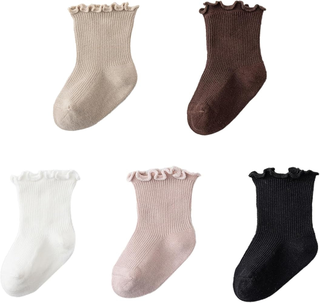 Meeshine Infant Baby Girls Boys Ruffle Socks Kids Frilly Turn Cuff Cotton Mesh Dress Ankle Socks ... | Amazon (US)