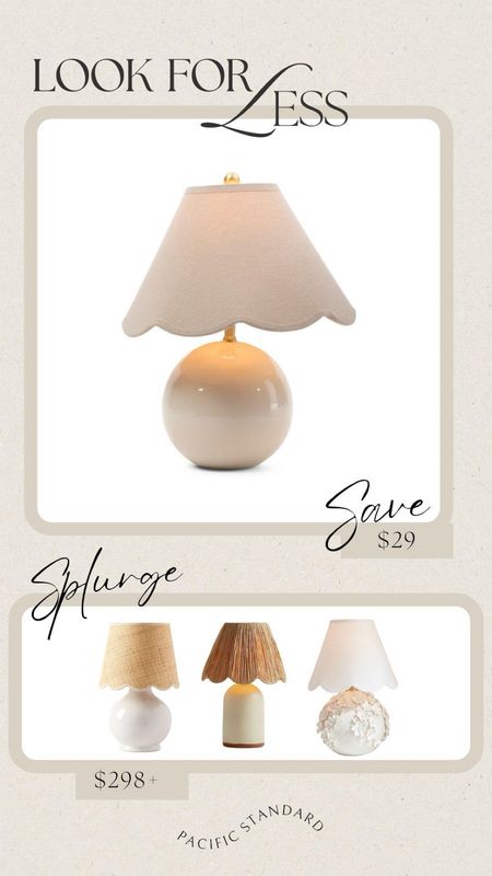 Daily Find #520 | Designer Inspired scalloped table lamp #lookforless 

Get the look, affordable finds, get the look, designer inspired 

#LTKHome #LTKSaleAlert