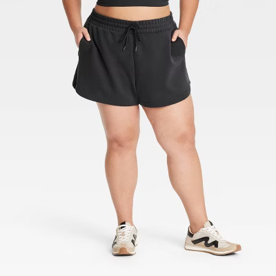Women's Airy Sleek High Rise Shorts 3.5" - All In Motion™ Black 4X | Target