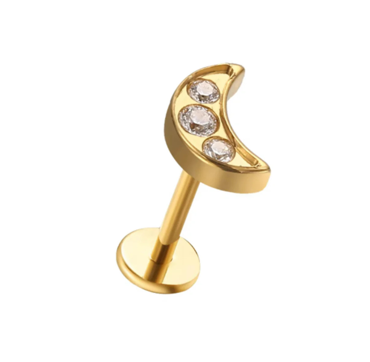 Sparkly Moon Flat Back | Pierced by Ash Design