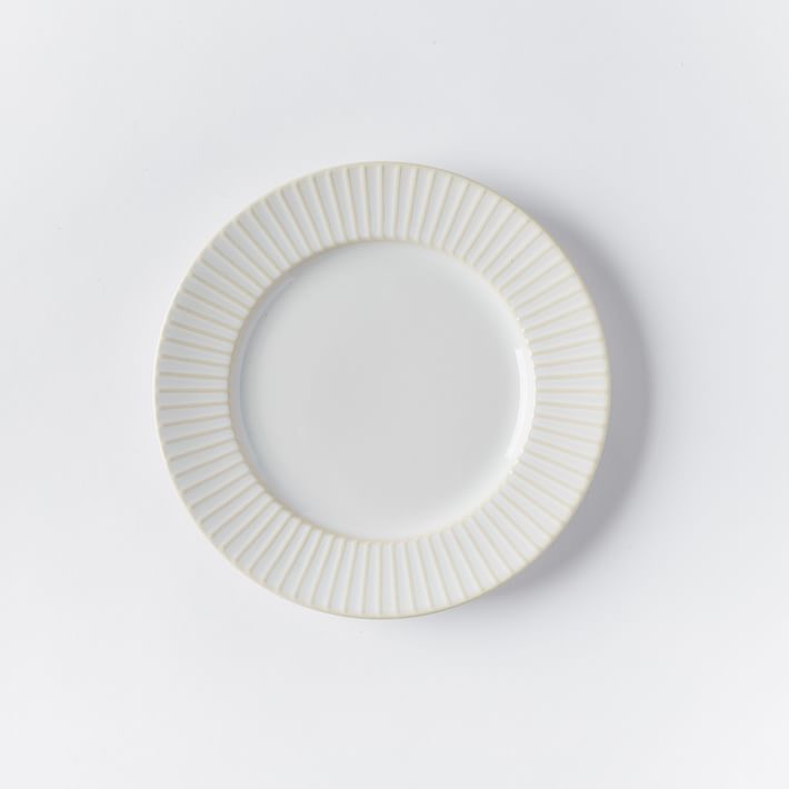 Textured Salad Plates - White (Lines) | West Elm (US)