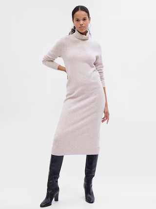 CashSoft Turtleneck Midi Sweater Dress | Gap (US)
