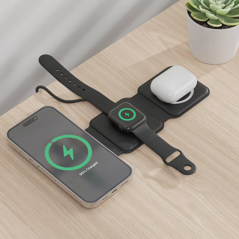 Just Wireless 3-in-1 Portable Magnetic Wireless Charger - Black | Target