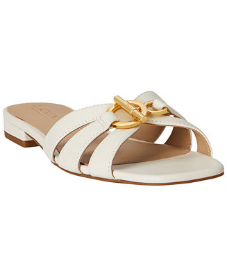 Lauren Ralph Lauren Women's Blaike Cross-Dyed Canvas Slide Sandals - Macy's | Macy's