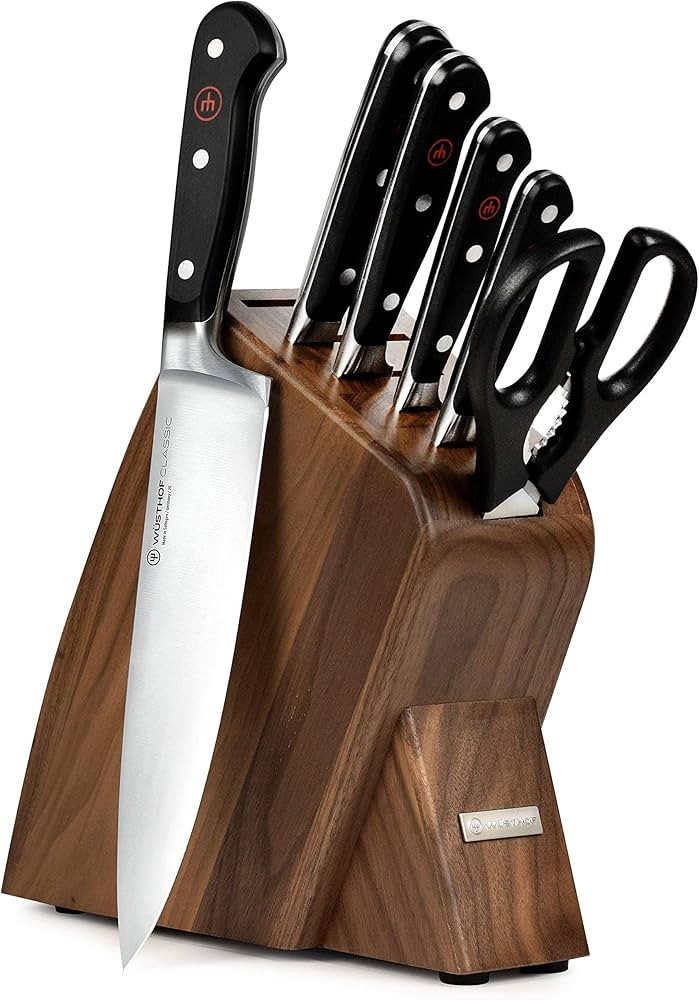 Wusthof Classic 7 Piece Slim Knife Set with Walnut Block | Amazon (US)