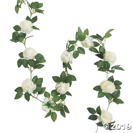 White Peony Faux Floral Garland | Walmart (US)