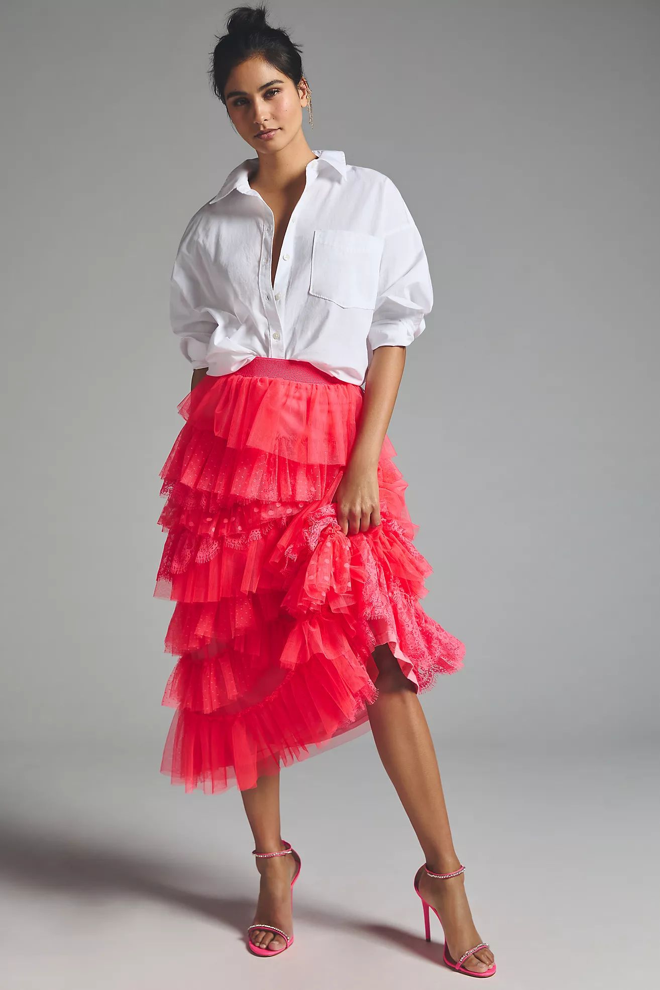 By Anthropologie Ruffle Tulle Maxi Skirt | Anthropologie (UK)