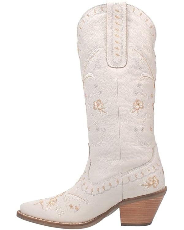 Dingo Womens Full Bloom Floral Round Toe Casual Boots Knee High Mid Heel 2-3" - Black | Amazon (US)