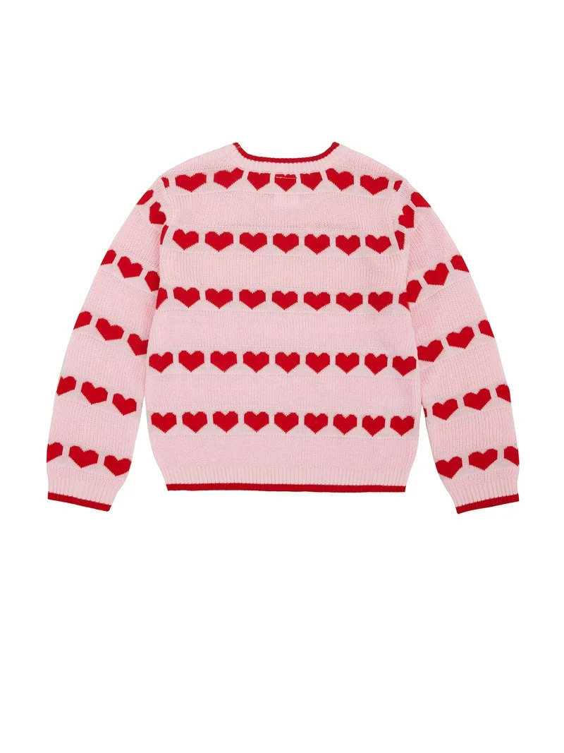 Way To Celebrate Toddler Valentine's Day Heart Sweater, Sizes 12M-5T | Walmart (US)