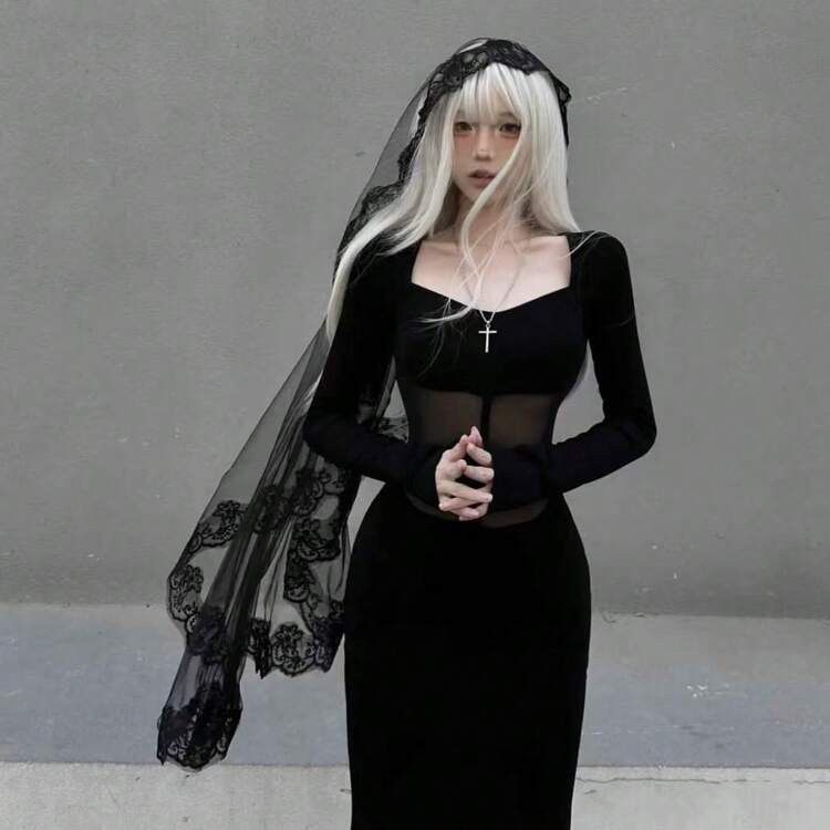 Vintage Tulle 2025 New Bride Wedding Headdress Lace Veil Lace Trim Simple Accessories, Suitable F... | SHEIN