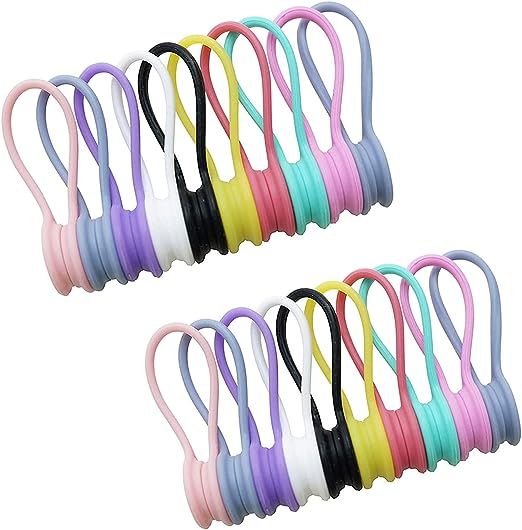 VJK Reusable Silicone Magnetic Cable Ties, Strong Holding Stuff, Magnetic Twist Clips for Bundlin... | Amazon (US)