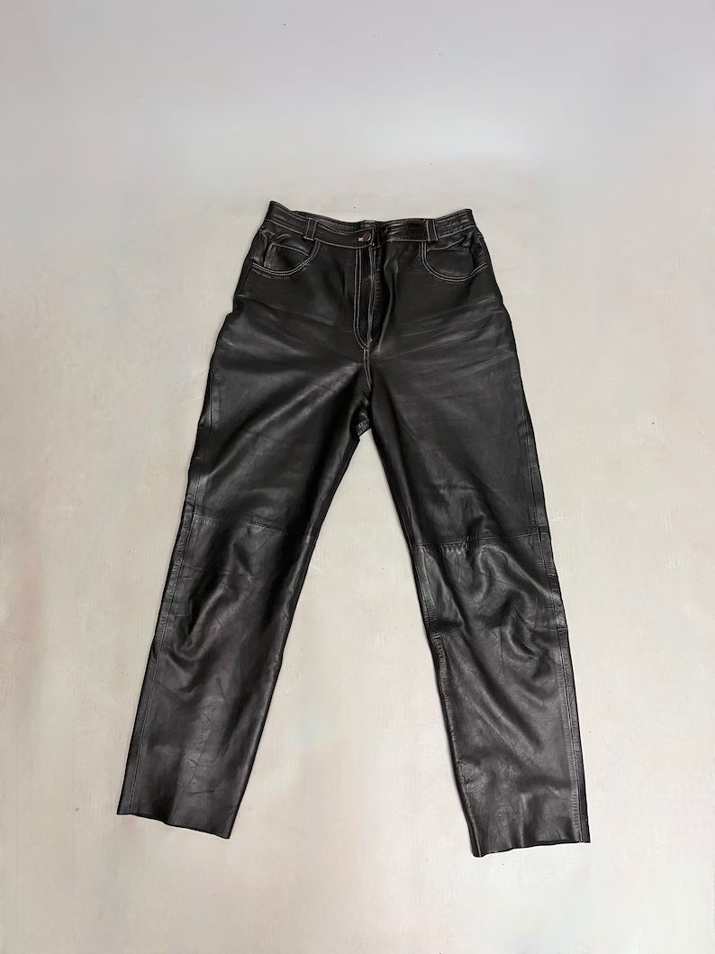 1990s Black Butter Soft Leather Trousers Made in Spain by - Etsy Canada | Etsy (CAD)