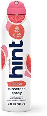 Hint Sunscreen Grapefruit, SPF 30, 6 Fl Oz, Oxybenzone Free, Paraben Free, Reef Safe Formula, Com... | Amazon (US)