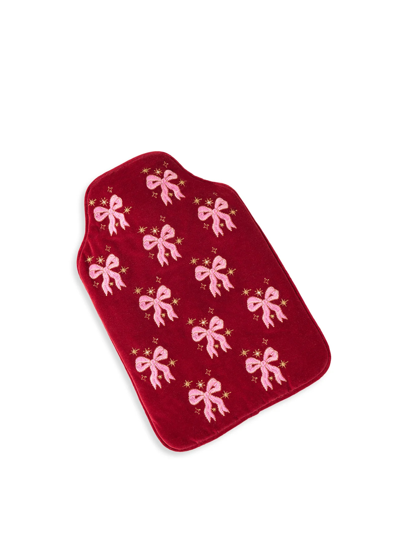Dazzling Bows Velvet Hot Water Bottle Rouge | Fenwick UK