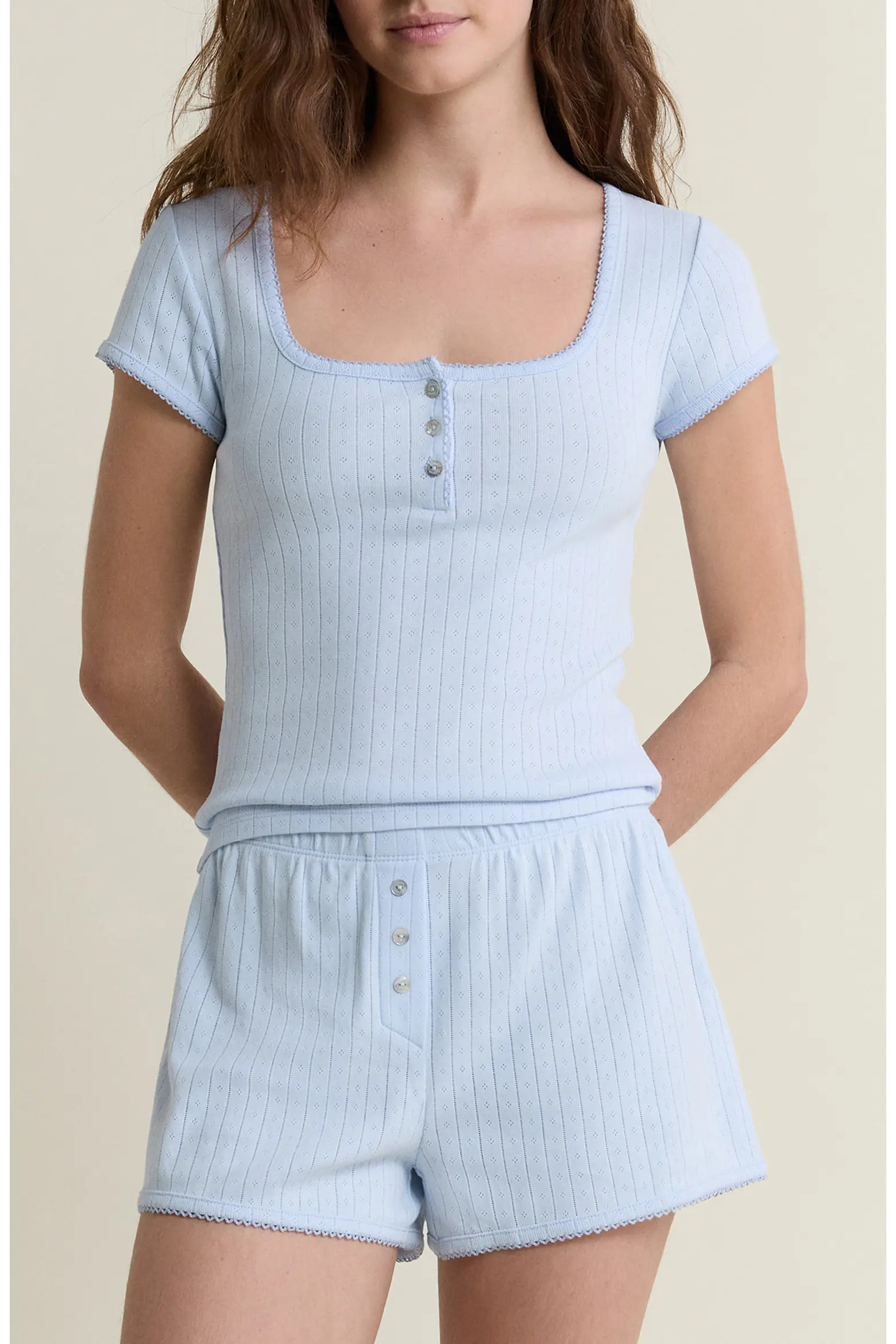 Katell Pointelle Cotton Pajama Top (Women) | Nordstrom | Nordstrom