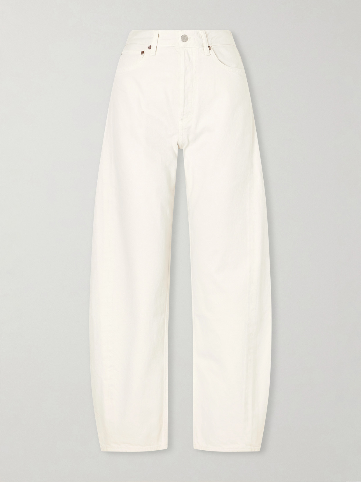 AGOLDE - Luna Pieced High-waist Tapered Jeans - White | NET-A-PORTER (US)