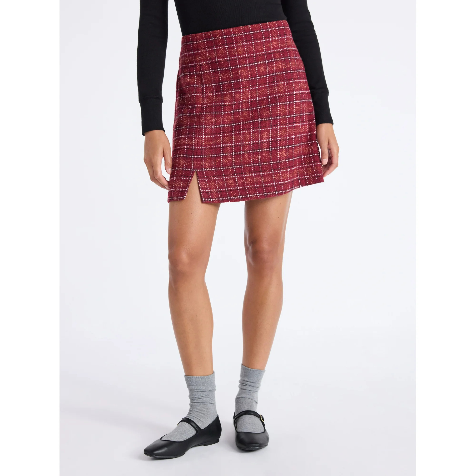 Time and Tru Women's Tweed Mini Skirt, Sizes XS-XXXL | Walmart (US)