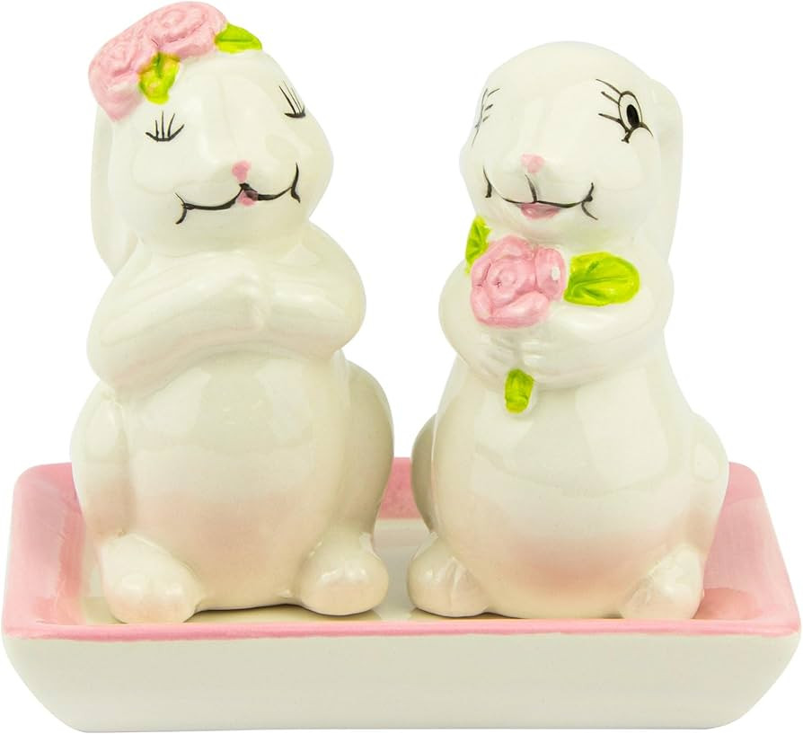 Hoppy Spring Bunny Tabletop Salt and Pepper Shaker Set | Amazon (US)