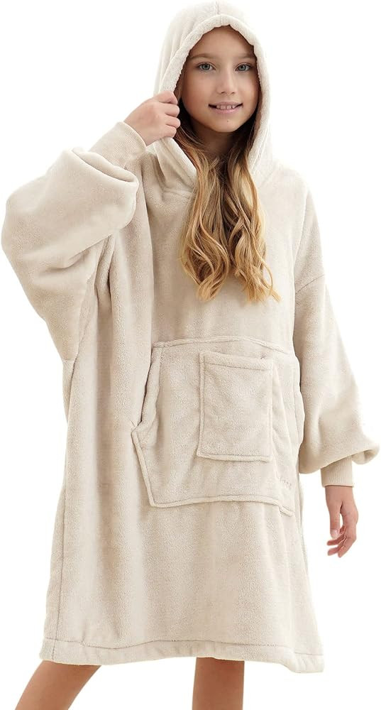 REDESS Blanket Hoodie Sweatshirt, Wearable Blanket Oversized Sherpa with Sleeves Giant Pocket, Co... | Amazon (US)