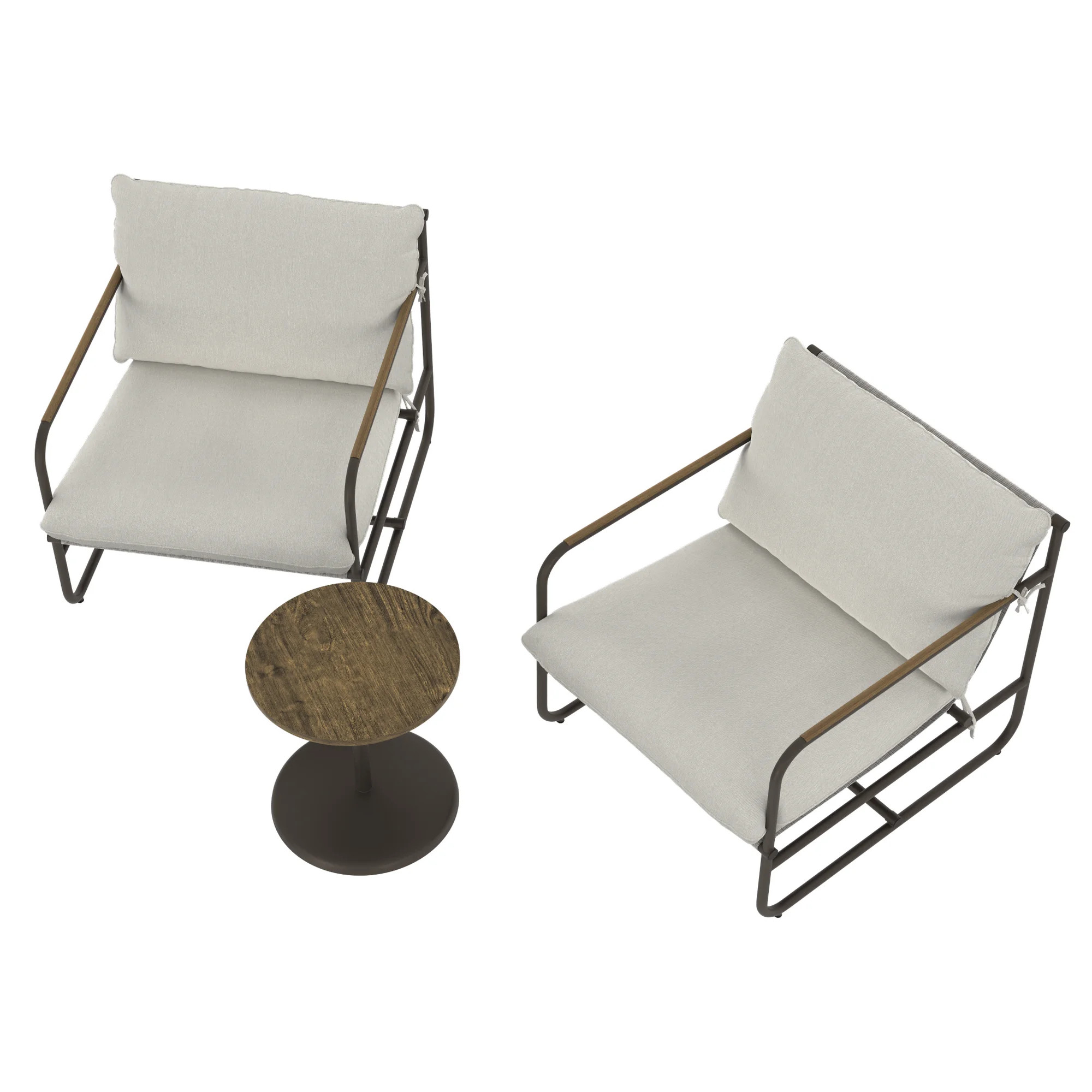 HOMETRENDS Augusta Steel 3-Piece Outdoor Chat Set with Cushions, Grey | Walmart (CA)