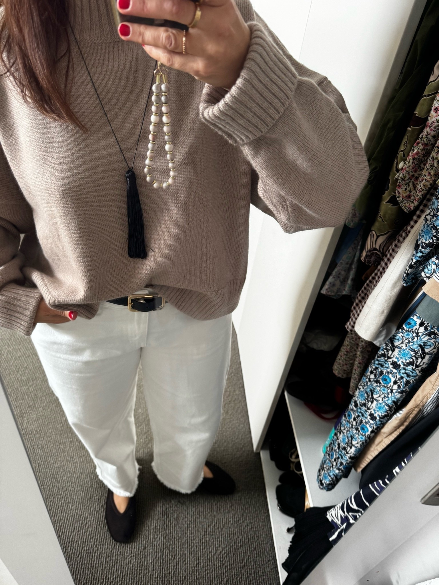 Winter neutrals. Jac and Jack cashmere knit, Reliquia necklace, Dazie jeans, Jo Mercer flats, Zara belt.

#LTKaustralia #LTKwinter
