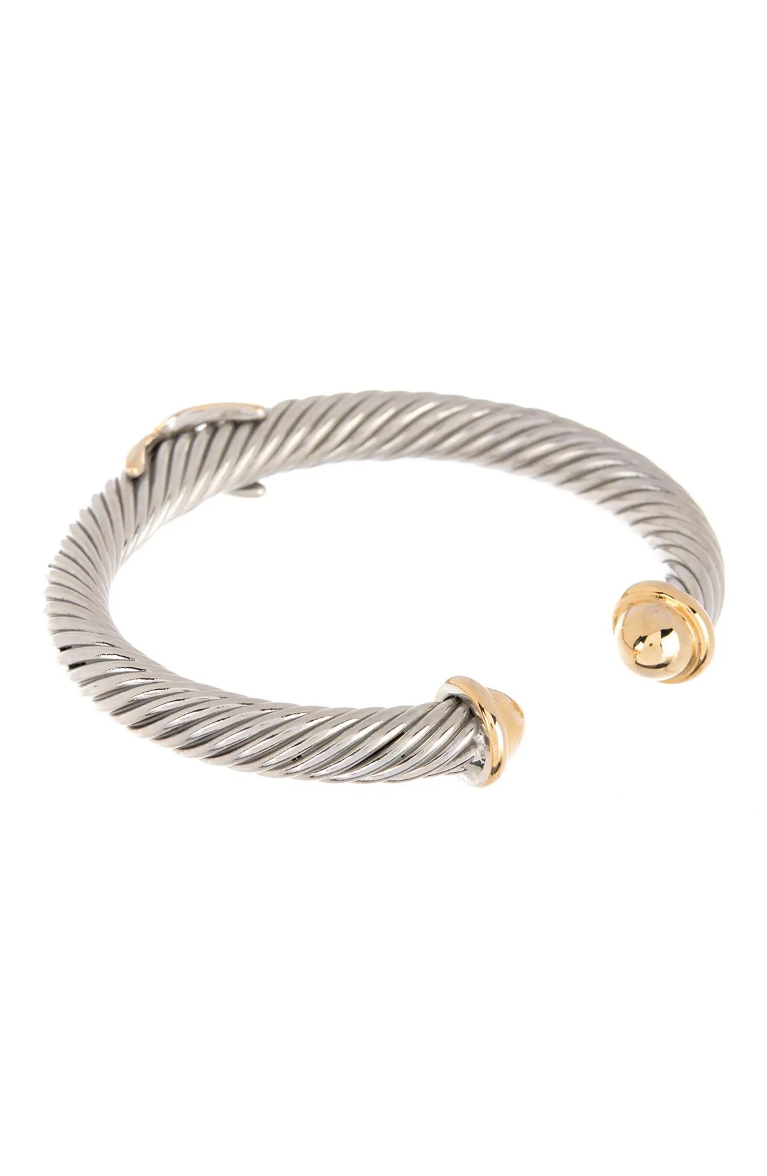 MESHMERISE Two-Tone Twisted Cable X Cuff Bracelet | Nordstromrack | Nordstrom Rack