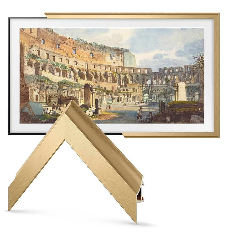 Frame My TV Deco TV Frames Alloy Scoop - Pale Gold Bezel Compatible ONLY with Samsung The Frame T... | Amazon (US)