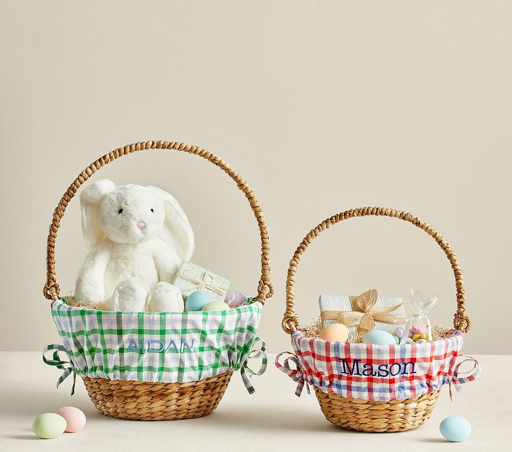 Belmont Gingham Easter Basket Liners | Pottery Barn Kids