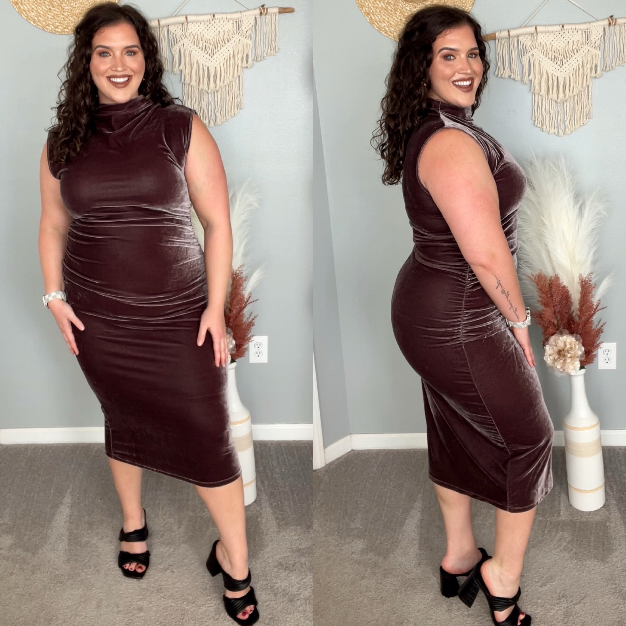 Curvy velvet bodycon holiday dress 🖤🥂💜 
Size: XL 
#midsizeoutfits #plussizeoutfits #dress #velvetdress #ootn #formalwear #holidaydress #heels 

#LTKHoliday #LTKHolidaySale #LTKmidsize