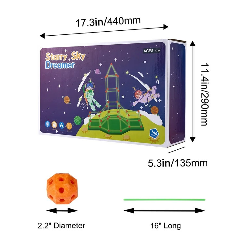 KFFKFF Kids' Construction Playset, 180PCS STEM Fort Kit, Ideal for Children Aged 4-8, Encourages ... | Walmart (US)