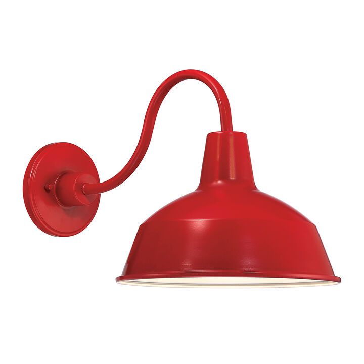Asher Small Outdoor Wall Light, Red | Lights.com