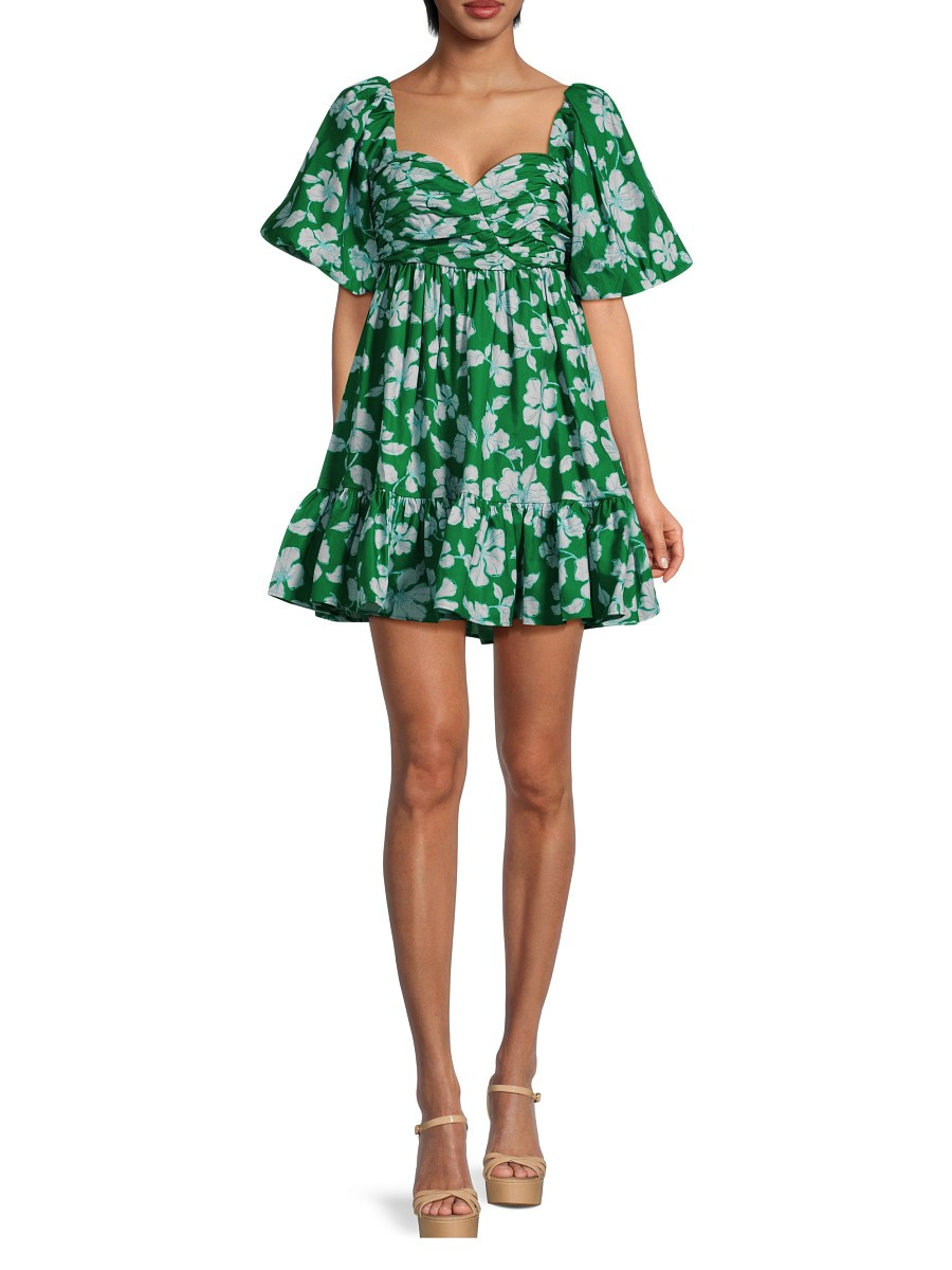 Amur Women's Martine Floral Sweetheart Mini Dress - Frog Flower - Size 4 | Saks Fifth Avenue OFF 5TH