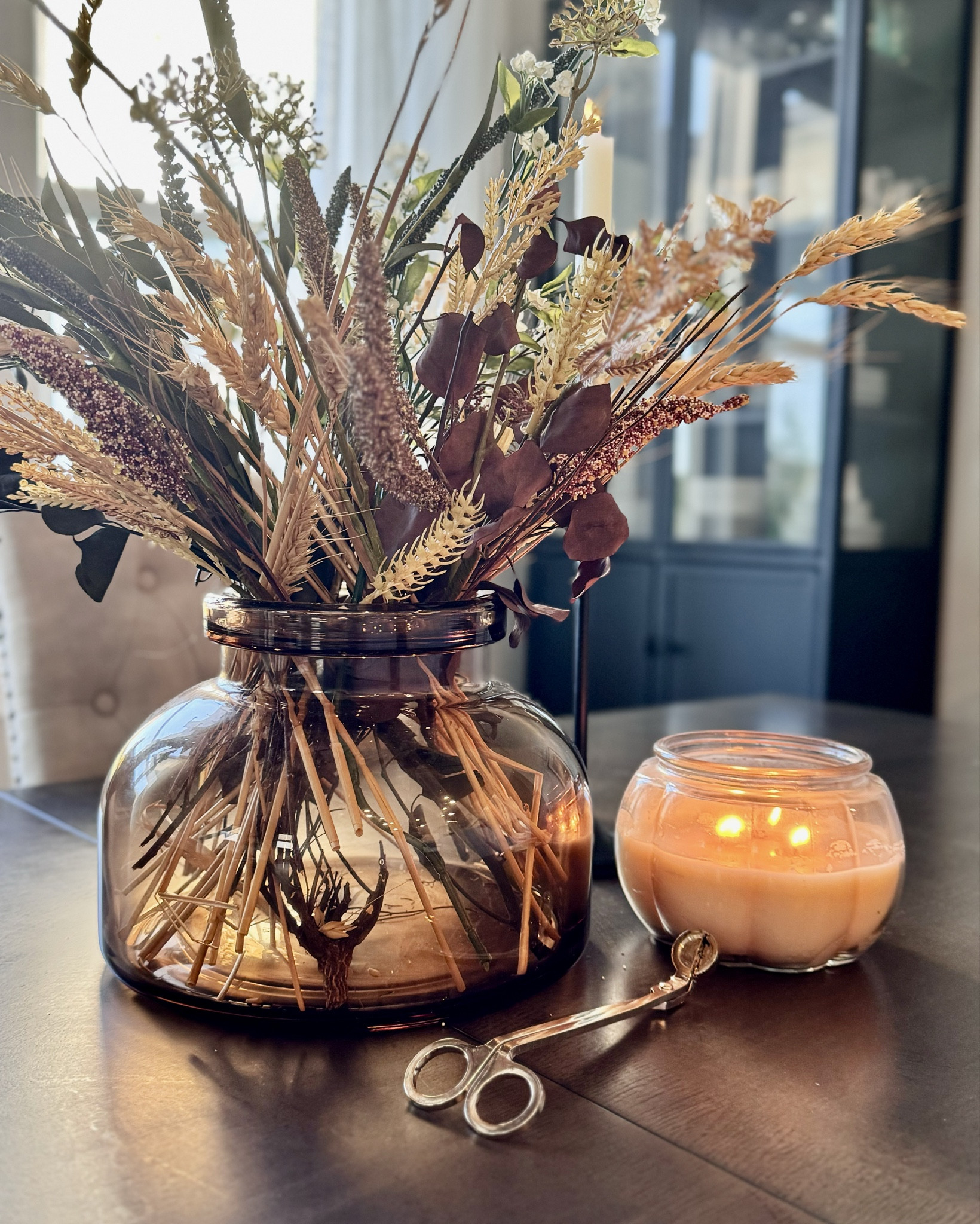 Fall table decor, glass vase, target find. 

#LTKHome #LTKFindsUnder50 #LTKStyleTip