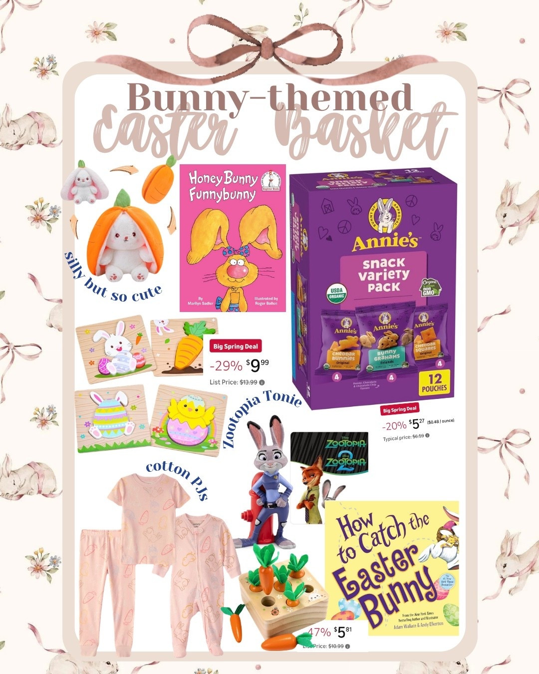 Cute Bunny Themed Easter Basket gifts that still arrive on time for Easter Day!! 

I love the practical gifts like a tonie or even snacks! But the stuffy is too cute to leave out! You can’t go wrong with 100% cotton PJs and books too!! 

Easter bunny rabbit gift basket toys books pjs pajamas stuffed animal toy Dr Seuss Tonie zootopia 

#LTKmomlife #LTKBaby #LTKKids