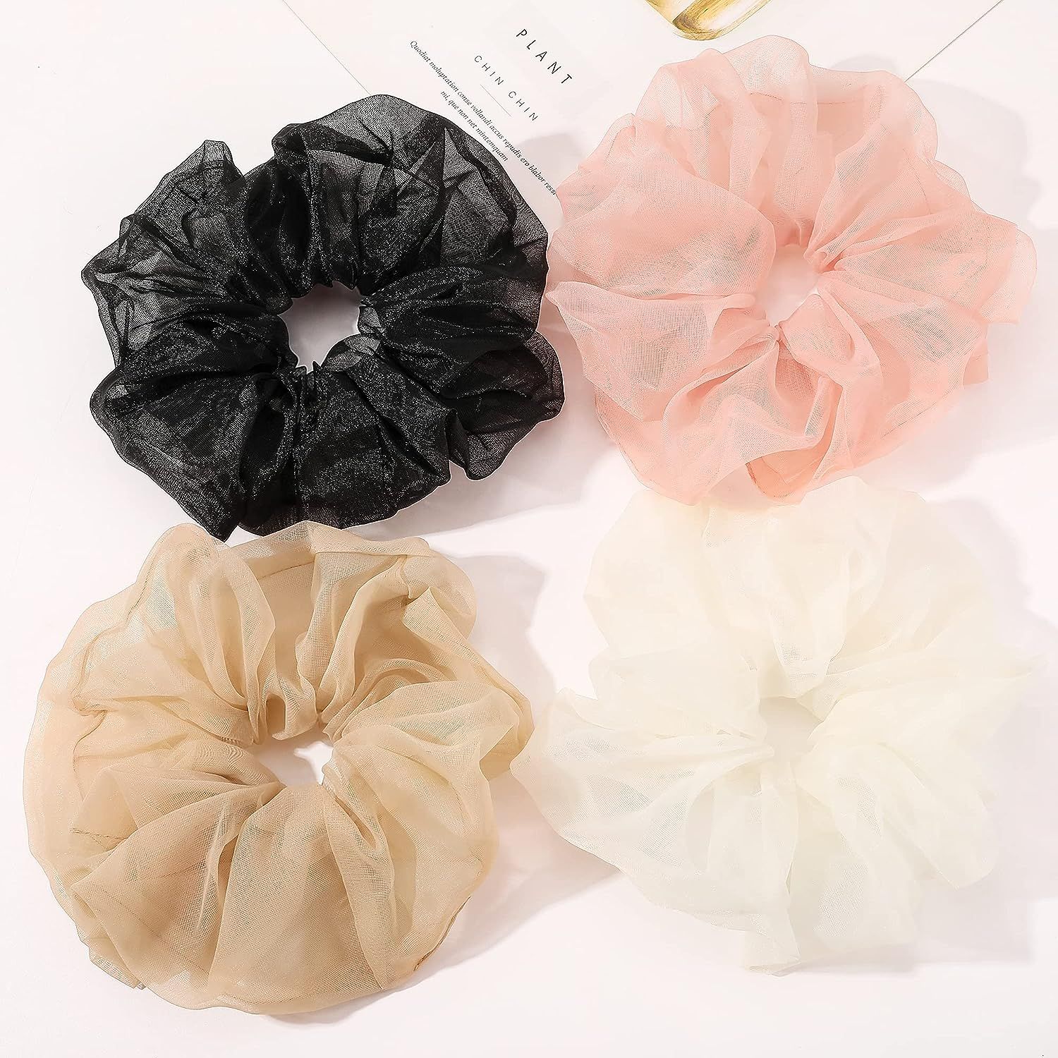 Scrunchies Hair Ties for Women Big Silk Satin Scrunchie Large Oversized Ligas Para el Cabello De ... | Amazon (US)