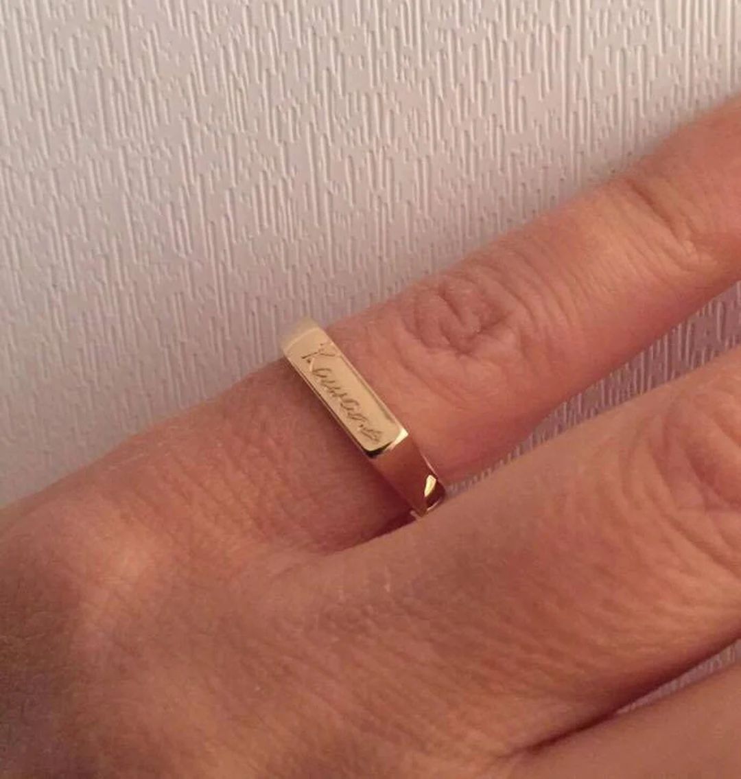 Engraved Ring, Personalized Ring, Men / Women Ring, Initial Ring, Gift for Women, Monogram Initia... | Etsy (US)