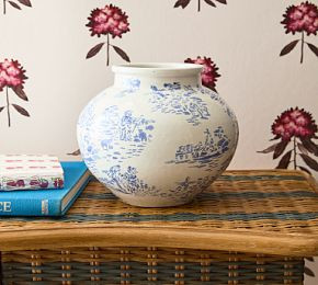 Matilda Toile Ceramic Vase | GreenRow