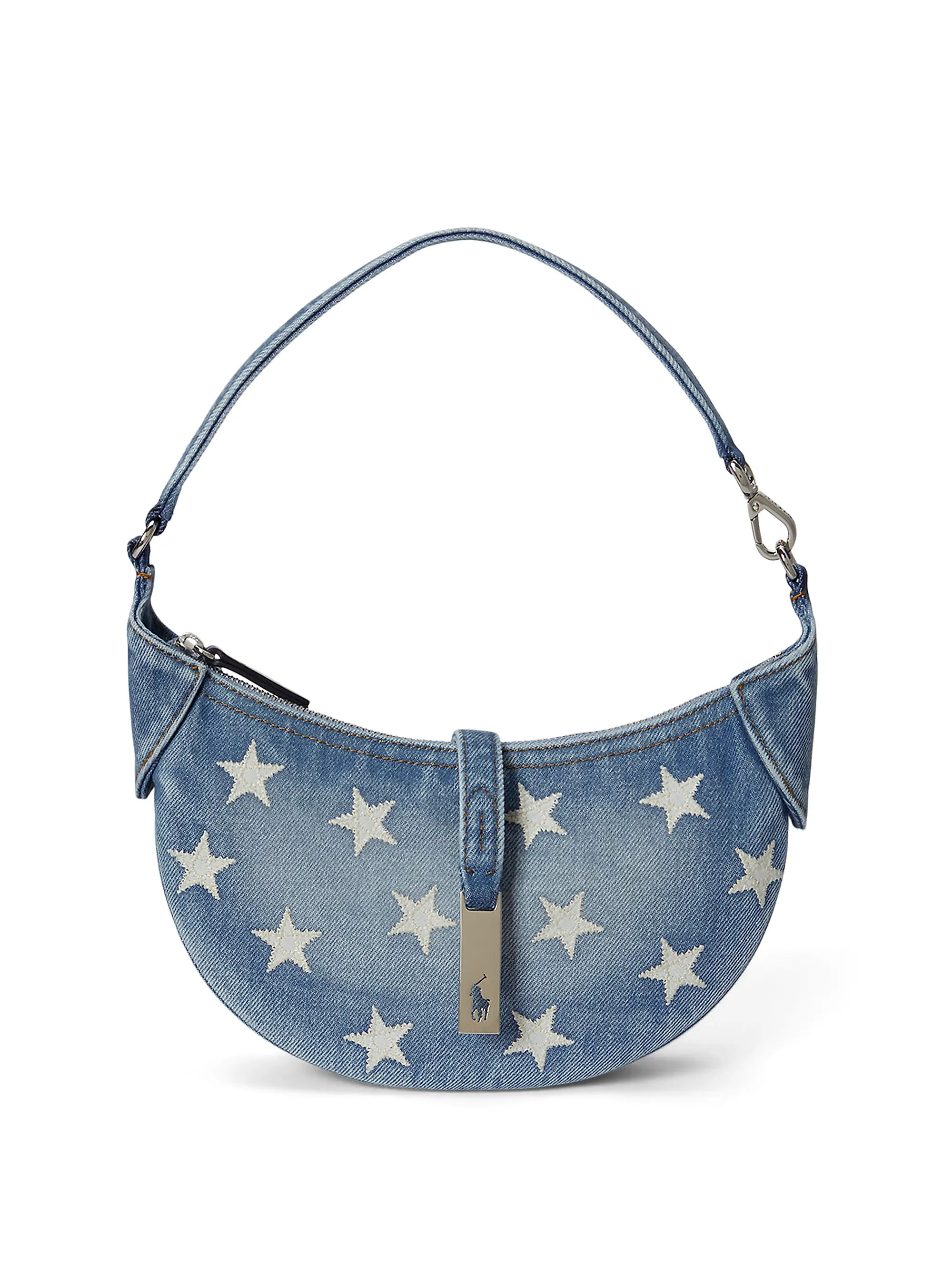 Polo Ralph Lauren Helena Star-Print Denim Shoulder Bag | Saks Fifth Avenue | Saks Fifth Avenue