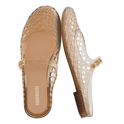 CUSHIONAIRE Java Casual Womens Jelly Flats with Adjustable Strap, Closed Toe Mary Janes Mule Design, Waterproof Jelly Sandals Mocha 10 | Target